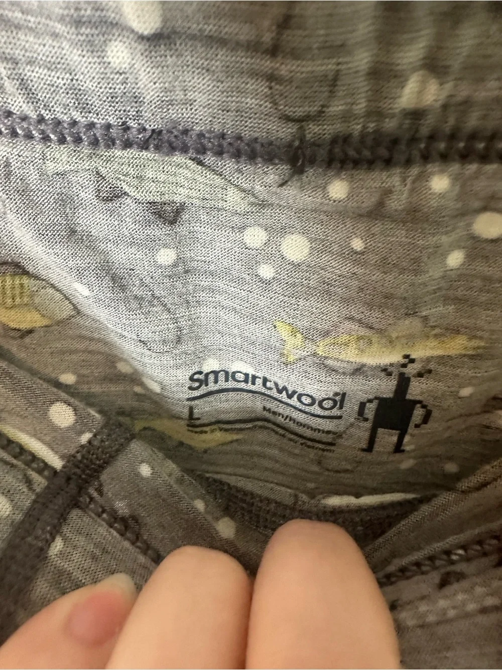 Smartwool Merino Wool Boxer Brief Fishing Print Grey Large